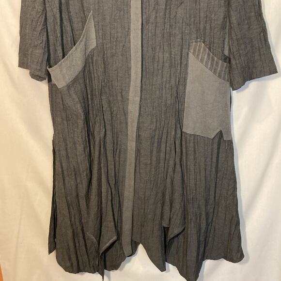 Jean Marc Philippe Gray Patchwork Artistic Maxi Length Unique Jacket Size 30 - Picture 3 of 10